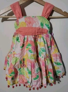 Tommy Bahama Dress Girls 18 Months Pink Floral Sleeveless NWT - Picture 1 of 4
