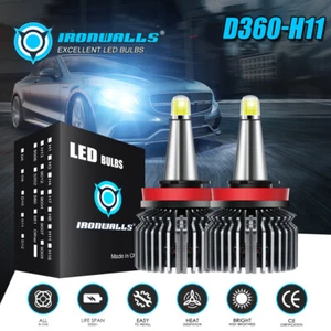 8 Sides H11 H9 LED Headlight Low Beam Bulb Kit 2400W 380000LM Super Bright 6500K - Picture 1 of 12
