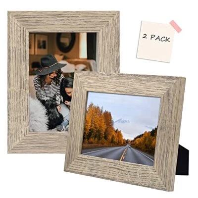 Picture Frame Wide Molding Wood Grain Style Easel for Tabletop/Wall Display - Image 1 of 4