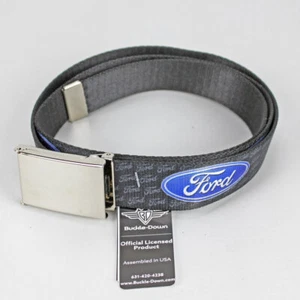 Ford Oval Pflaume Logo Chrom Web Belt Nylon Gürtel Textilgürtel Umfang bis 120cm - Picture 1 of 1