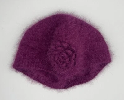 Vintage Angora Women’s Beret Fuzzy Mohair One Size Burgundy Beautiful S26 - Image 1 of 4