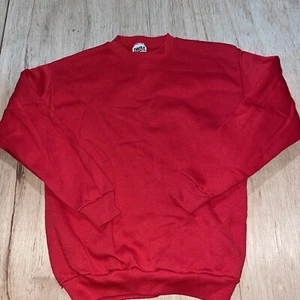 Vintage Tultex Red Fleece Sweatshirt Pullover Made in USA Blank Mens Large - Picture 1 of 6