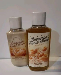 Bath & Body Works Cinnamon Donut Swirl Lotion (8 Oz) & Shower Gel (10 Oz) Set - Picture 1 of 6