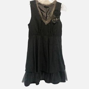 Ryu Wollmischung gefüttert ärmelloses Kleid mit gesmocktem Rücken Größe S - Bild 1 von 7