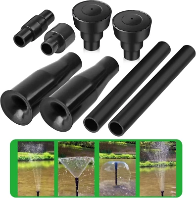 Water Fountain Nozzle for Garden, Ponds, Tabletop Fish Ponds, 8 Pcs of Set, 2 Fo - Image 1 of 4