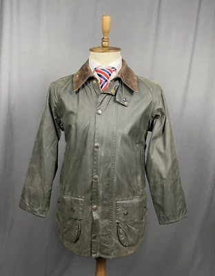 Chaqueta encerada Barbour Beaufort vintage verde multibolsillo motocicleta talla L-XL Foto 1 de 4