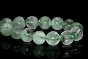 6MM Genuine Natural Light Green Pyramid Phantom Quartz AA Round Loose Beads 6.5" - Picture 1 of 3