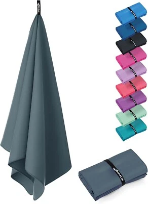 Fitness & Reise Mikrofaser Handtuch - Extrem saugfähig & platzsparend, Cool Grey - Bild 1 von 4