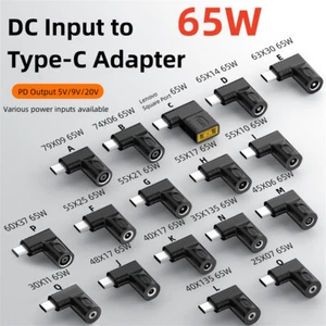 USB PD 65W DC Female to Type C Male Power Charger Adapter Converter for Laptop - Afbeelding 1 van 24