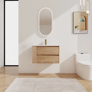30"Wall Mounting Bathroom Vanity w/Ceramic Sink,2-Soft Close Drawer - Picture 1 of 13