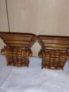 Wandkonsole,Wandablage,Holzsockel,Vintage,Holz,geschnitzt,Ablage,Wandregal,Regal - Bild 1 von 9