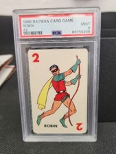 1966 IDEAL TOY CORP. BATMAN CARD GAME ROBIN #2 PSA 9 EXTREMELY RARE ROOKIE POP 2