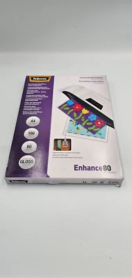 Fellowes A4 Laminating Pouches Gloss 160 Micron (2x80) 100 Pack NEW