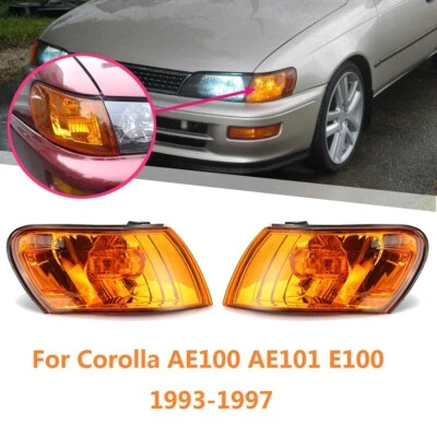 2x Front Parking Corner Amber Lens For Toyota Corolla AE100 AE101 E100 1993-1997 - Image 1 of 4