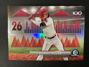 Brady House 2024 Bowman Top 100 Prospects Chrome Card BTP-26 Nationals - Picture 1 of 2