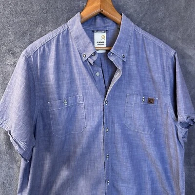 Solaris Outdoors Light Blue Short Sleeve Button Down Shirt XL - Image 1 of 4