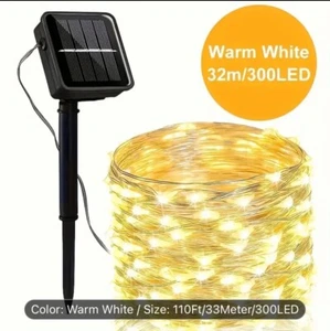 3 Pkg 300LED Each Solar Fairy String Light Copper Wire Outdoor Waterproof Garden - Picture 1 of 9