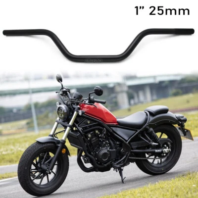 For Honda Rebel 250 300 450 500 1100 Motorcycle 1" Tracker Handlebars Drag Bars - Image 1 of 4