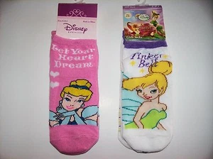 Disney Princess Fairies Socks 3 Pair Pack Girls Size 6-8.5 Select Style NIP - Picture 1 of 3