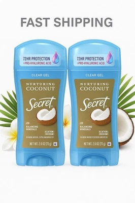 2 Pack Secret Clear Gel Deodorant Nurturing Coconut 2.6oz – 72HR Protection - Image 1 of 4