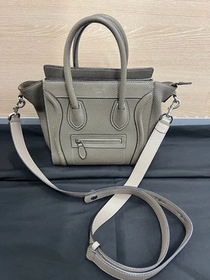Bolso de hombro CELINE Luggage Nano de cuero bidireccional artículo usado auténtico/JP-- Foto 1 de 4