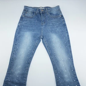 Bamboo Jeans Girls Size 5 Blue Denim Rhinestone Bootcut Stretch Pants Kids - Picture 1 of 9