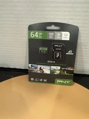 PNY 64GB Micro SD Card With SD Card Adapter (microSDXC) - Brand New - Image 1 of 2