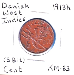 1913h Danish West Indies 1 Cent [5 Bit] (KM-83) Bronze [Copenhagen Mint] - Bild 1 von 2
