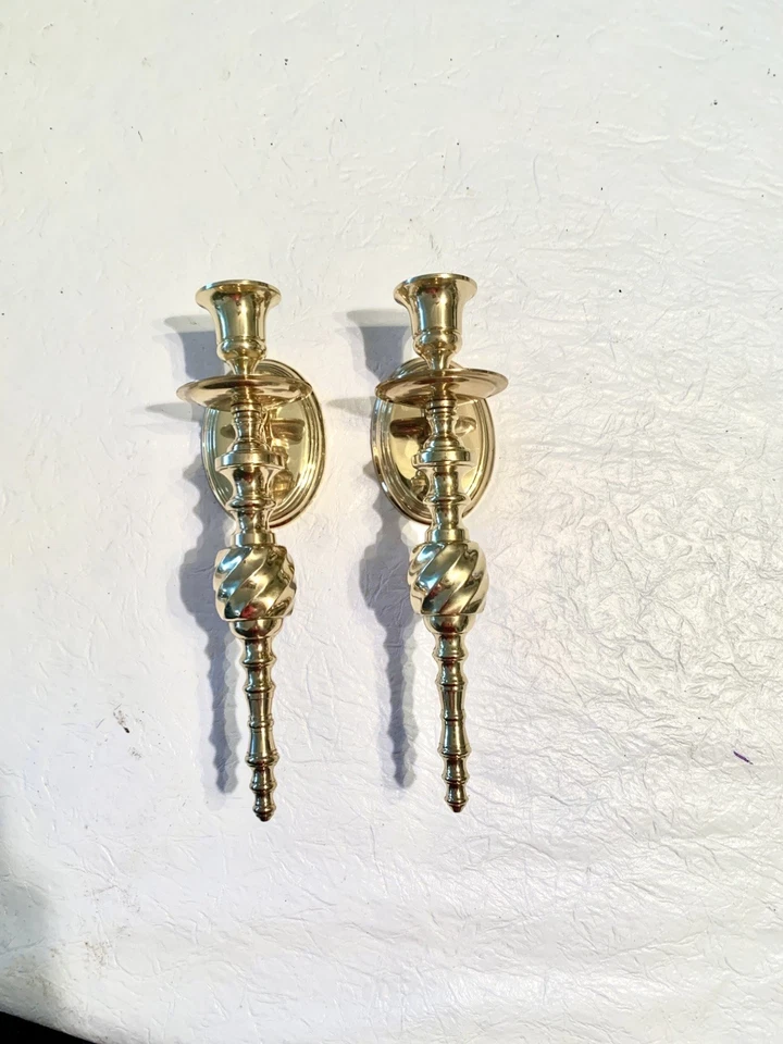 Латунные подвесные подсвечники комплект из 2 винтажных тяжелых 12-дюймовых домашних интерьеров - Изображение 1 из 1