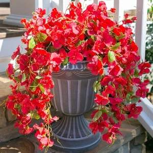 Fake Hibiscus Artificial Hanging Flowers Plants for Outdoors Spring Decoratio... - Picture 1 of 7