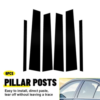 6x For 2002-13 Infiniti G35 G37 Sedan Black Pillar Post Door Trim Accessories - Image 1 of 4