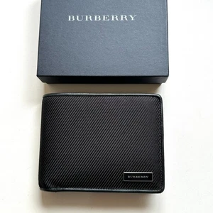 BURBERRY Authentic Leather Bifold Wallet Nova Check Black - Picture 1 of 10