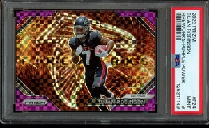 Prizm #F-24 2023 Bijan Robinson Fireworks Purple Power/49 PSA 10 - Imagen 1 de 2