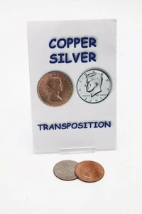 Cobre Plata Transposición por Daytona Magic Coin Magic Trick - Imagen 1 de 3