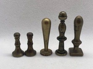 Fünf Wachssiegel Antik Vintage Messing - Bild 1 von 9