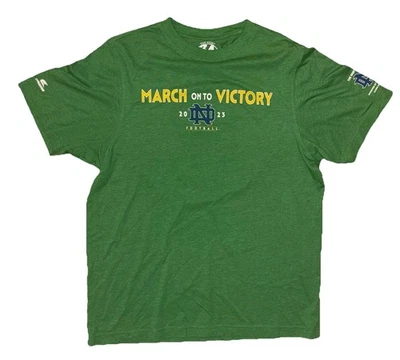 Camiseta Notre Dame Fighting Irish Para Hombre Grande Verde Fútbol 2013 Rise To Victory Foto 1 de 4