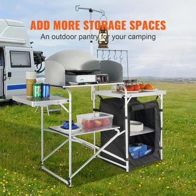 KFFKFF Portable Camp Kitchen, Collapsible Outdoor Chef Station with Storage Bag, - Image 1 of 4