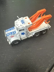 1981 Matchbox Peterbuilt M9 SFPD Double Wrecker Tow Truck MB61 Blue Orange Macau - Picture 1 of 8