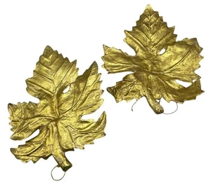 Set natalizio 2 foglie oro decorazioni carta ornamenti 14x10,5" grandi LEGGI - Foto 1 di 8