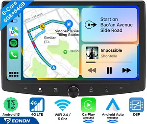 Eonon UA13SK Plus 2DIN 10.1" Android 13 8-Core 6+64 Car Radio Stereo GPS CarPlay - Picture 1 of 20