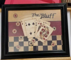 The Bluff Poker Art Framed Maverick Linda Spivey Gift Holdem - Picture 1 of 2