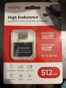 Karta microSD VIOFO 512GB klasy przemysłowej, karta U3 A2 V30 - Zdjęcie 1 z 1
