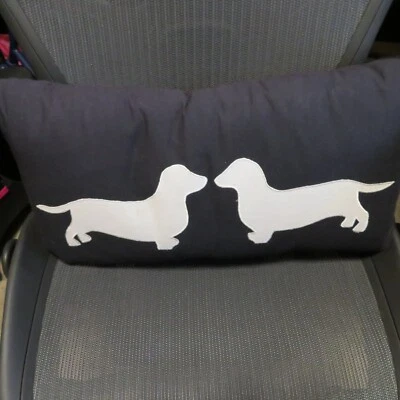 Black Dachshund Accent Rectangular Silhouette Pillow Rizzy Home NWT - Image 1 of 4
