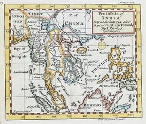 SE ASIA, Peninsula of India,Siam,Malacca,Borneo J.Cowley scarce antique map 1753 - Picture 1 of 1