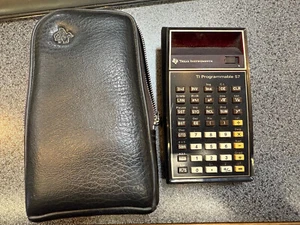Texas Instruments TI Programmable 57 Calculator With Leather Case Untested - Picture 1 of 3