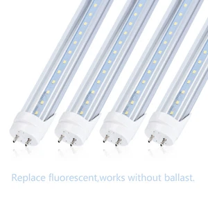 4ft T8 LED Light Tube 6000K Frosted Clear Lens Dual-end Bypass Ballast 10-100pcs - Picture 1 of 6