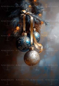 ADORNOS DE NAVIDAD IMPRESIÓN ARTÍSTICA, decoración festiva del hogar, póster navideño vintage E843 - Imagen 1 de 3