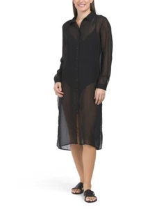 Camisa de encubrimiento de traje de baño con botones GOTTEX (talla M) - Imagen 1 de 2