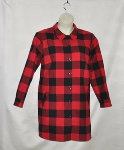Joan Rivers Buffalo Check Shirt Jacket With Fleece Lining Size 1X Red/Black - Picture 1 of 3