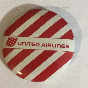 United Airlines pulsante pinback rosso e bianco vintage J3 - Foto 1 di 3